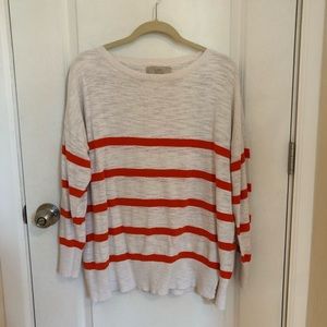 LOFT Drop-Sleeve Striped Sweater XL